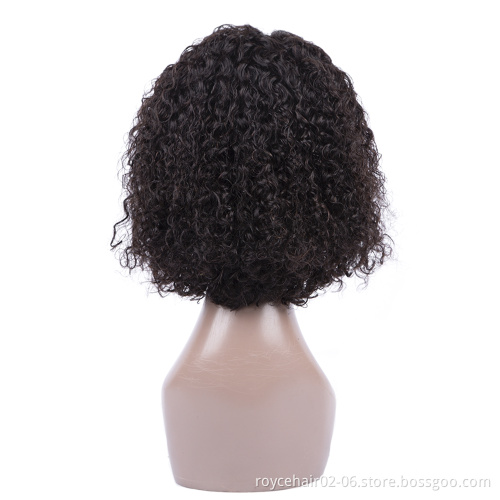 100% Human Hair High Density Deep Wave Short Wavy Lace Front Bob Wigs